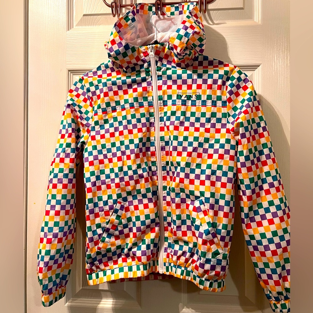 🛹 Van’s Kids S Checkered Windbreaker